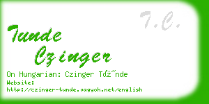 tunde czinger business card